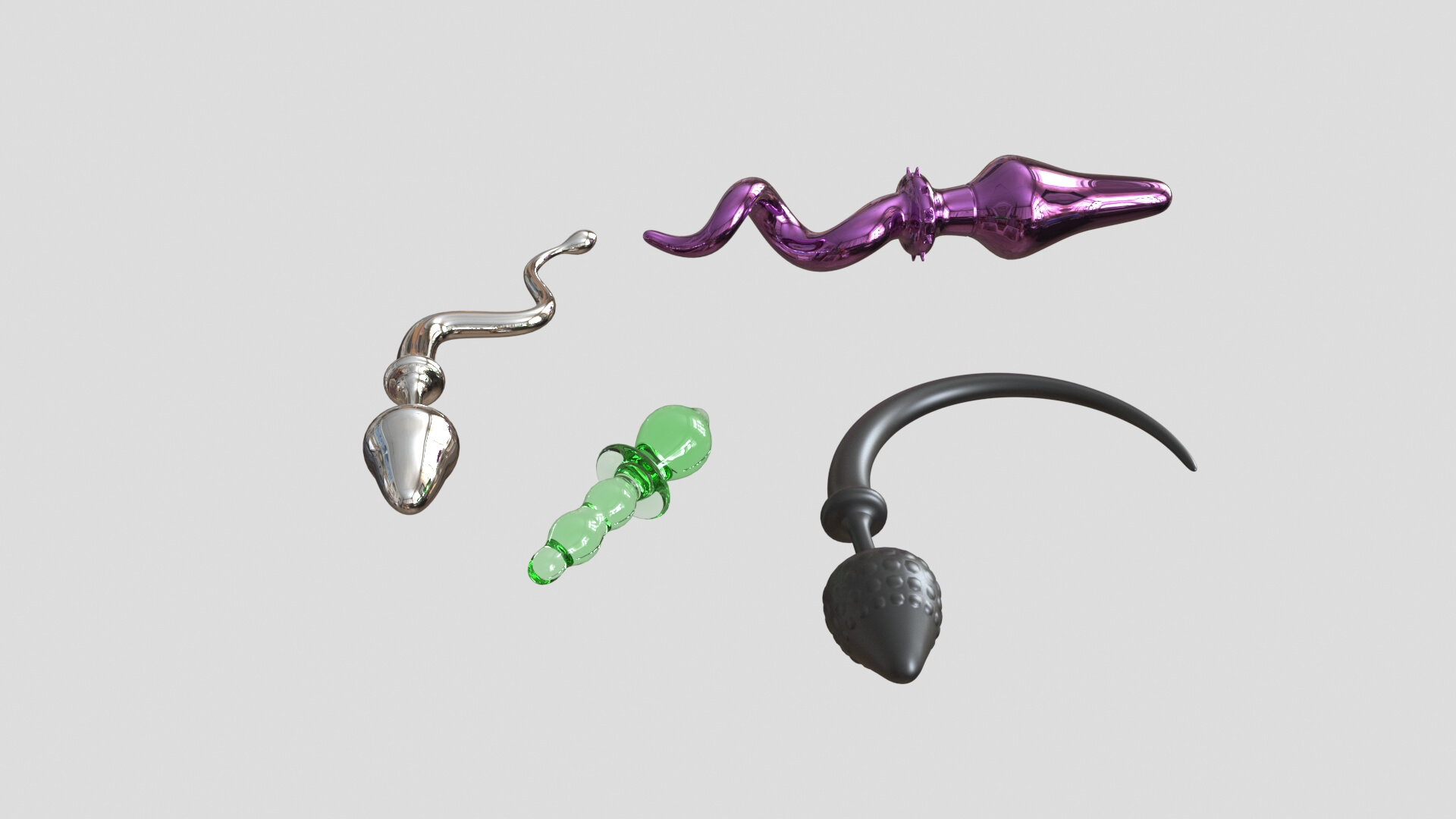 Anal Plugs Set Free 3D Model By Diginal