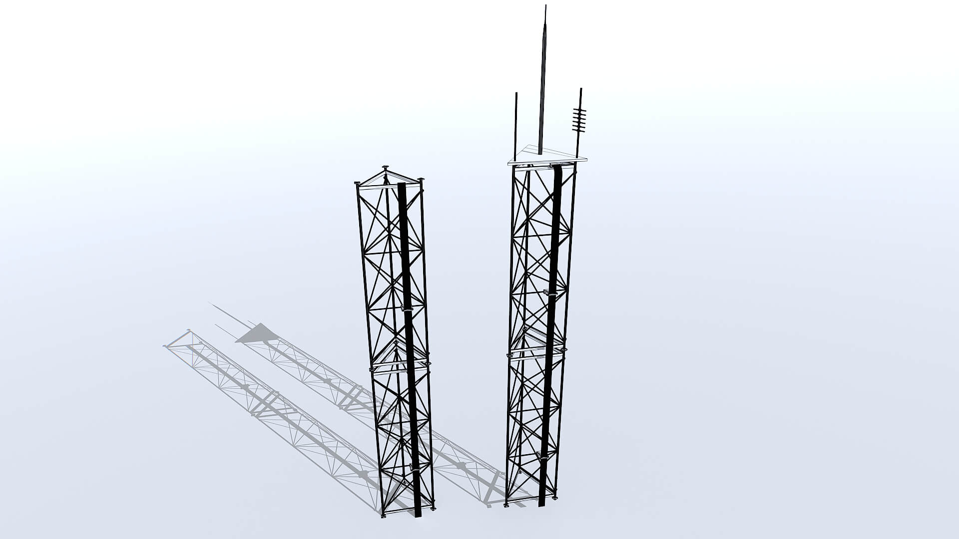 Rusty Modular Antenna - 3D Model by 32cm