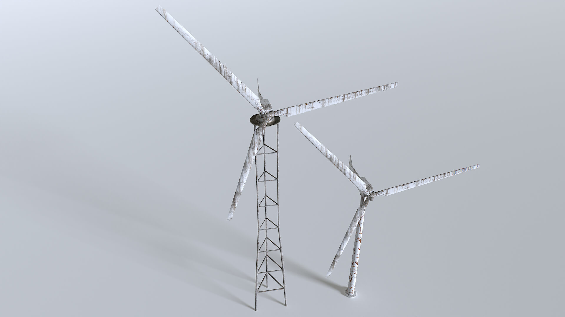 Rusty Rooftop Wind Turbine - 3D Model by 32cm