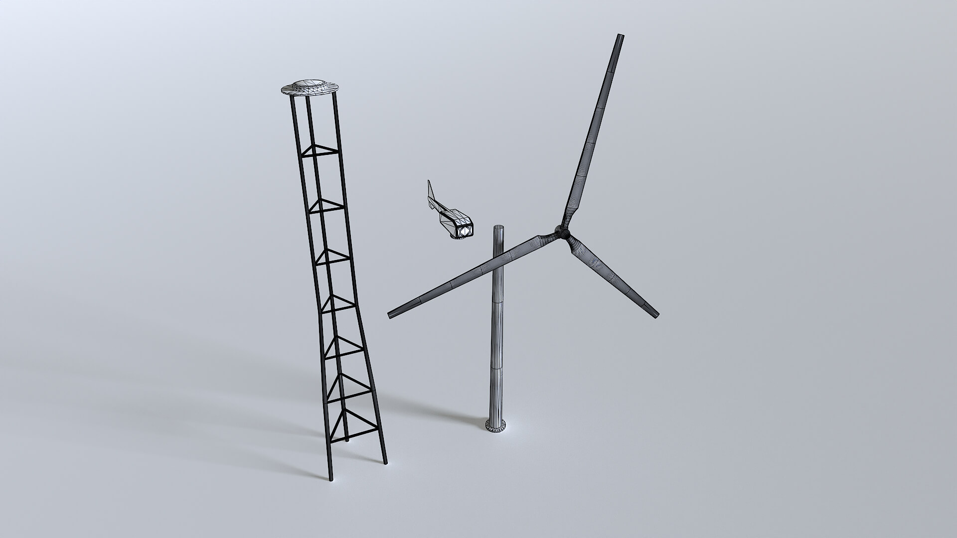 Rusty Rooftop Wind Turbine - 3D Model by 32cm