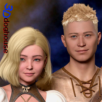 3Dg Emma&ampMarcus Morph for Genesis 9