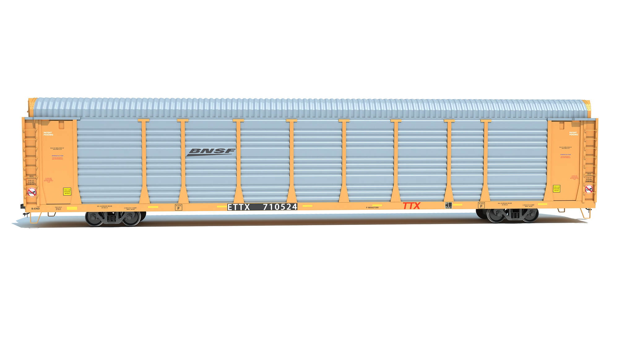 BNSF Auto Carrier Railroad Car - 3D Model by 3D Horse
