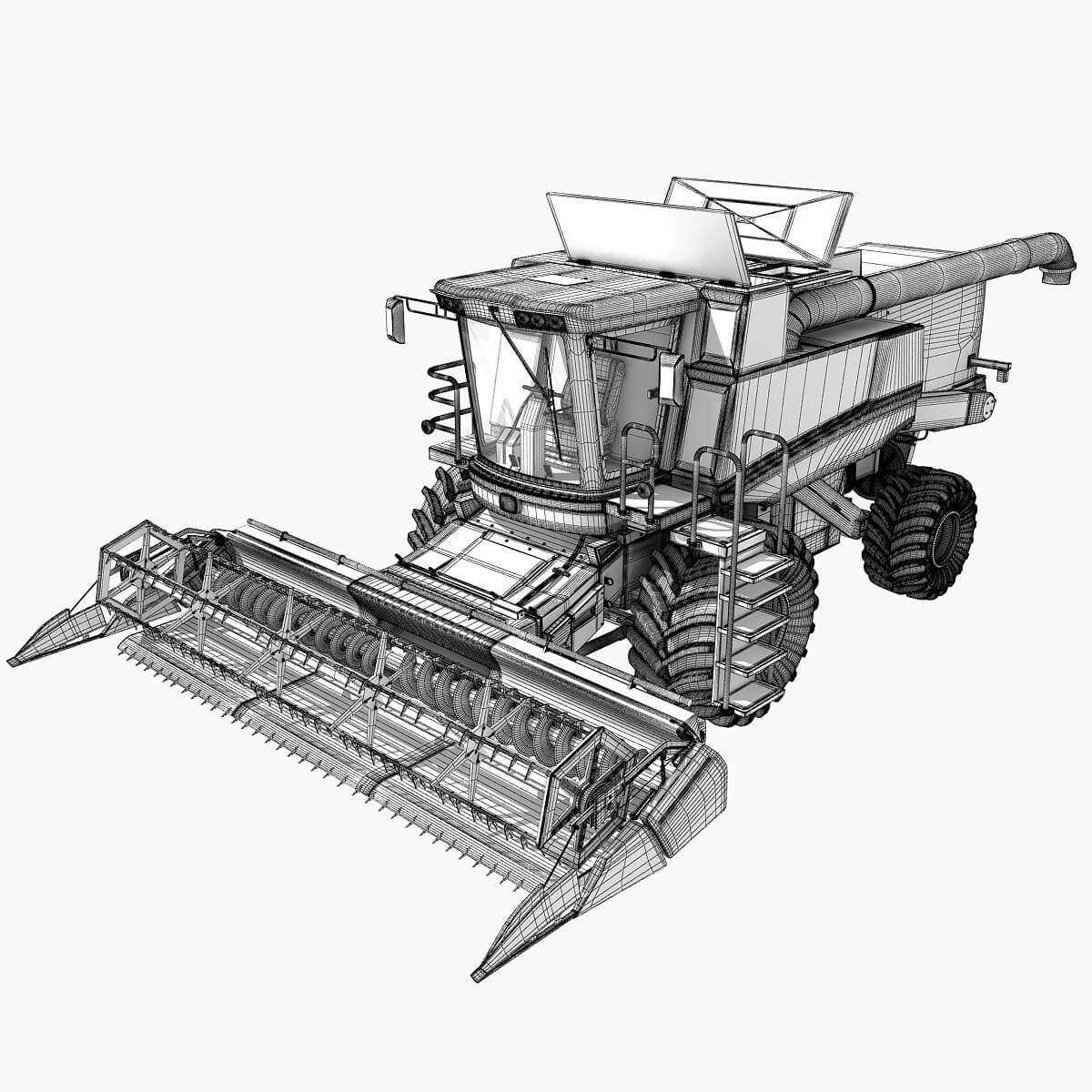 Combine Harvester 3D Model by 3D Horse