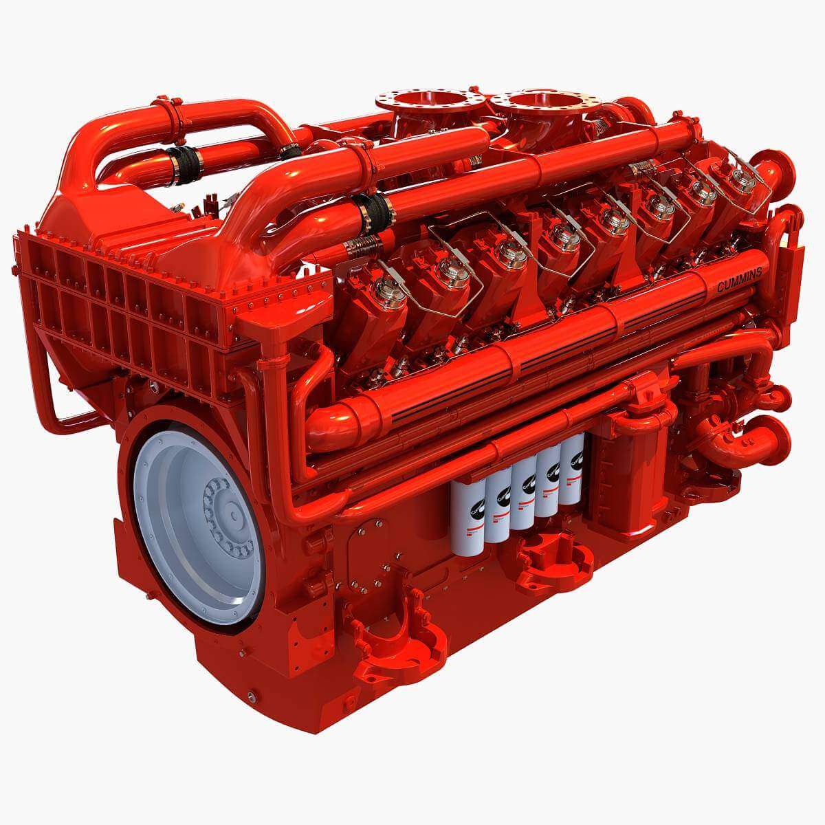 Cummins 16 Cylinder Diesel Engine 3D Model by 3D Horse