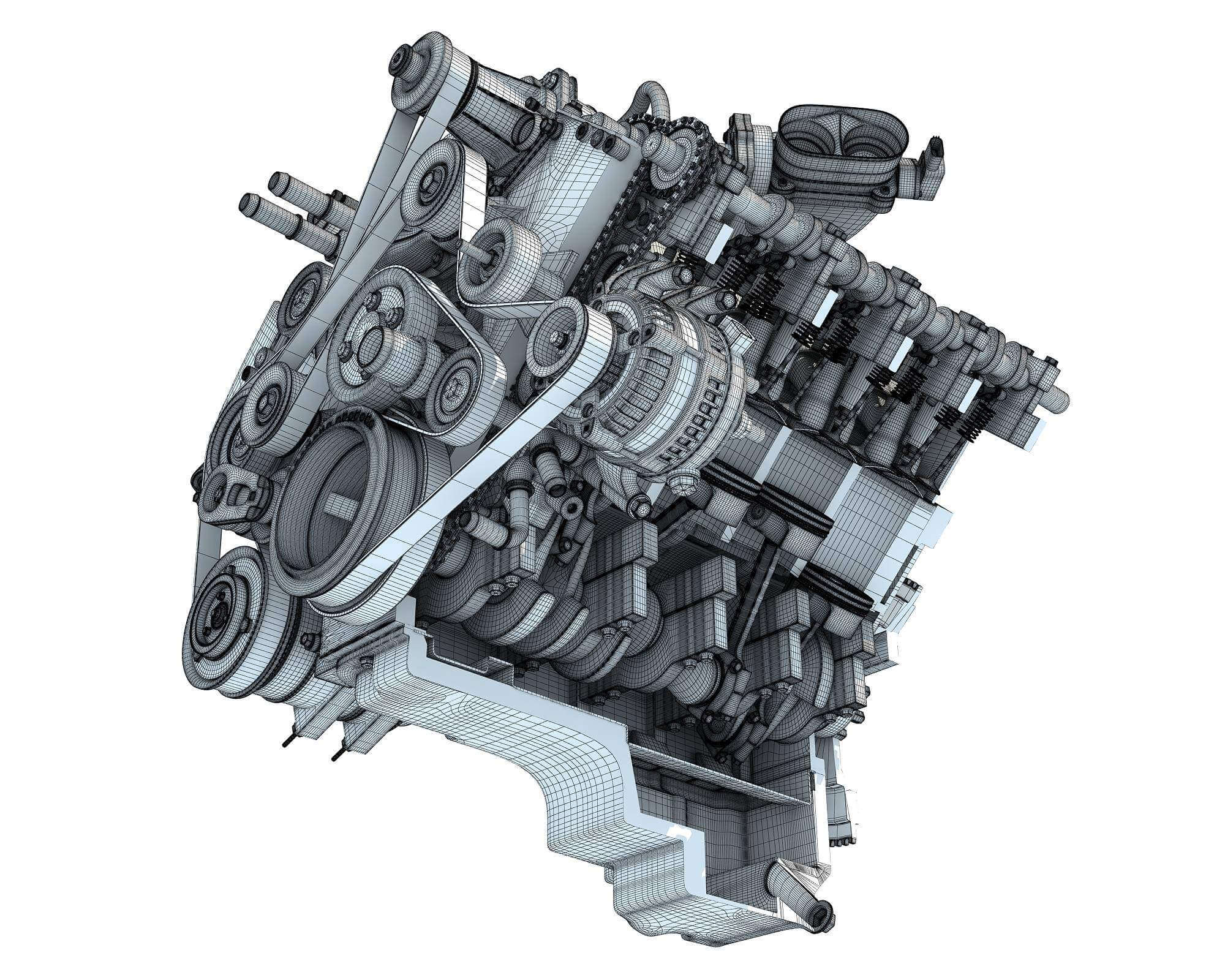 Cutaway V8 Engine - 3D Model by 3D Horse