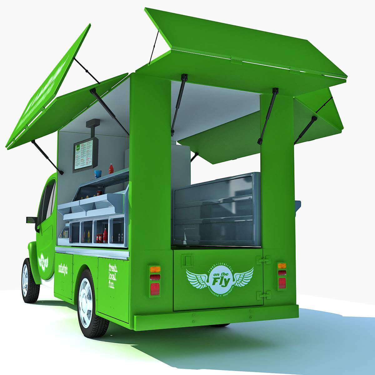 Food Truck On The Fly 3D Model by 3D Horse