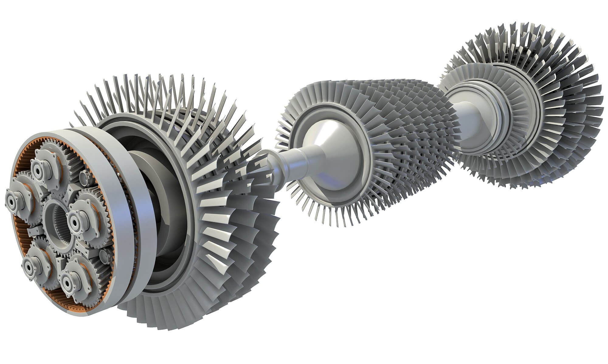 Full and Cutaway Turbofan Engine 3D Model by 3D Horse