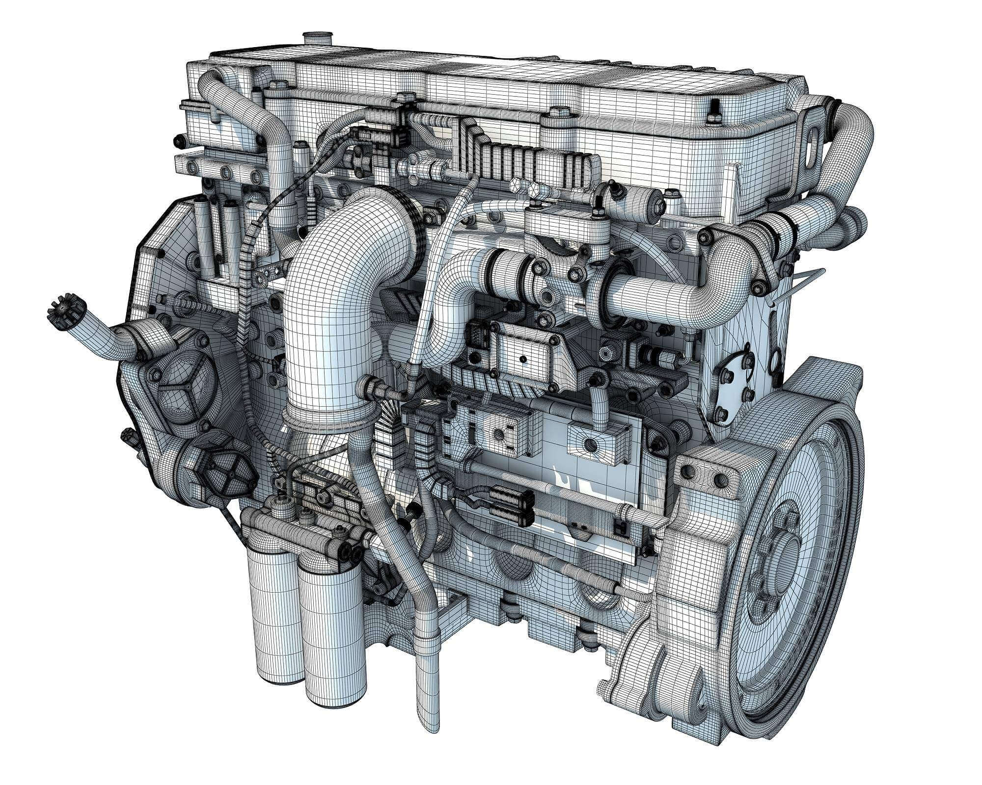 Industrial Diesel Engine - 3D Model by 3D Horse