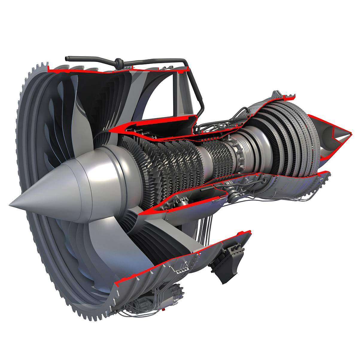 Jet Turbofan Engine Cutaway - 3D Model by 3D Horse