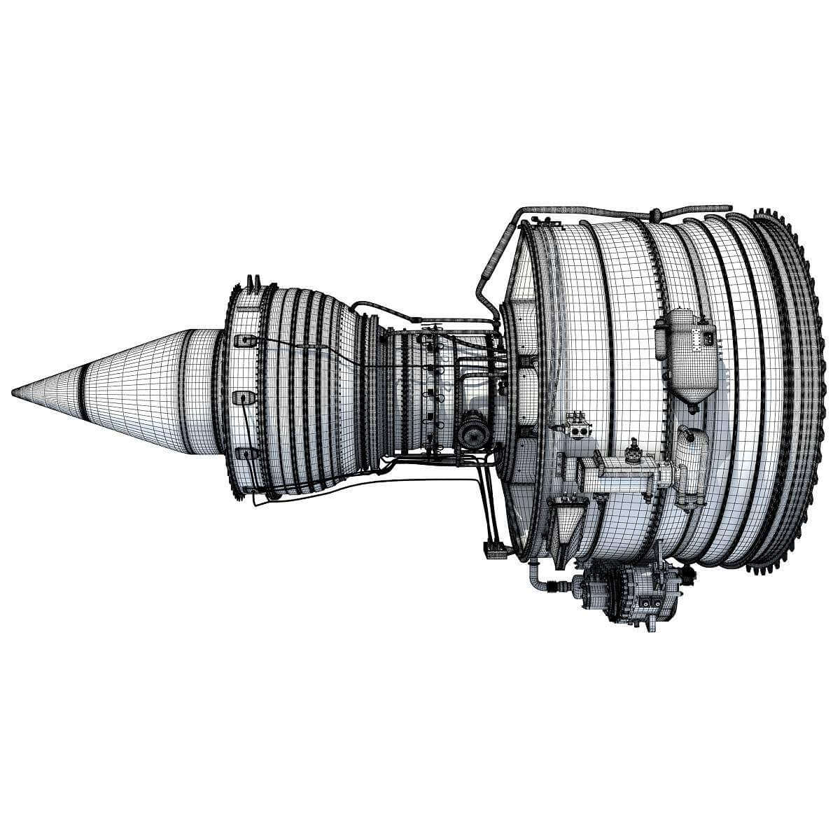 Jet Turbofan Engine Cutaway - 3D Model by 3D Horse