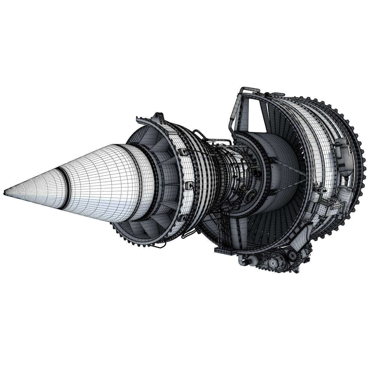 Jet Turbofan Engine Cutaway - 3D Model by 3D Horse