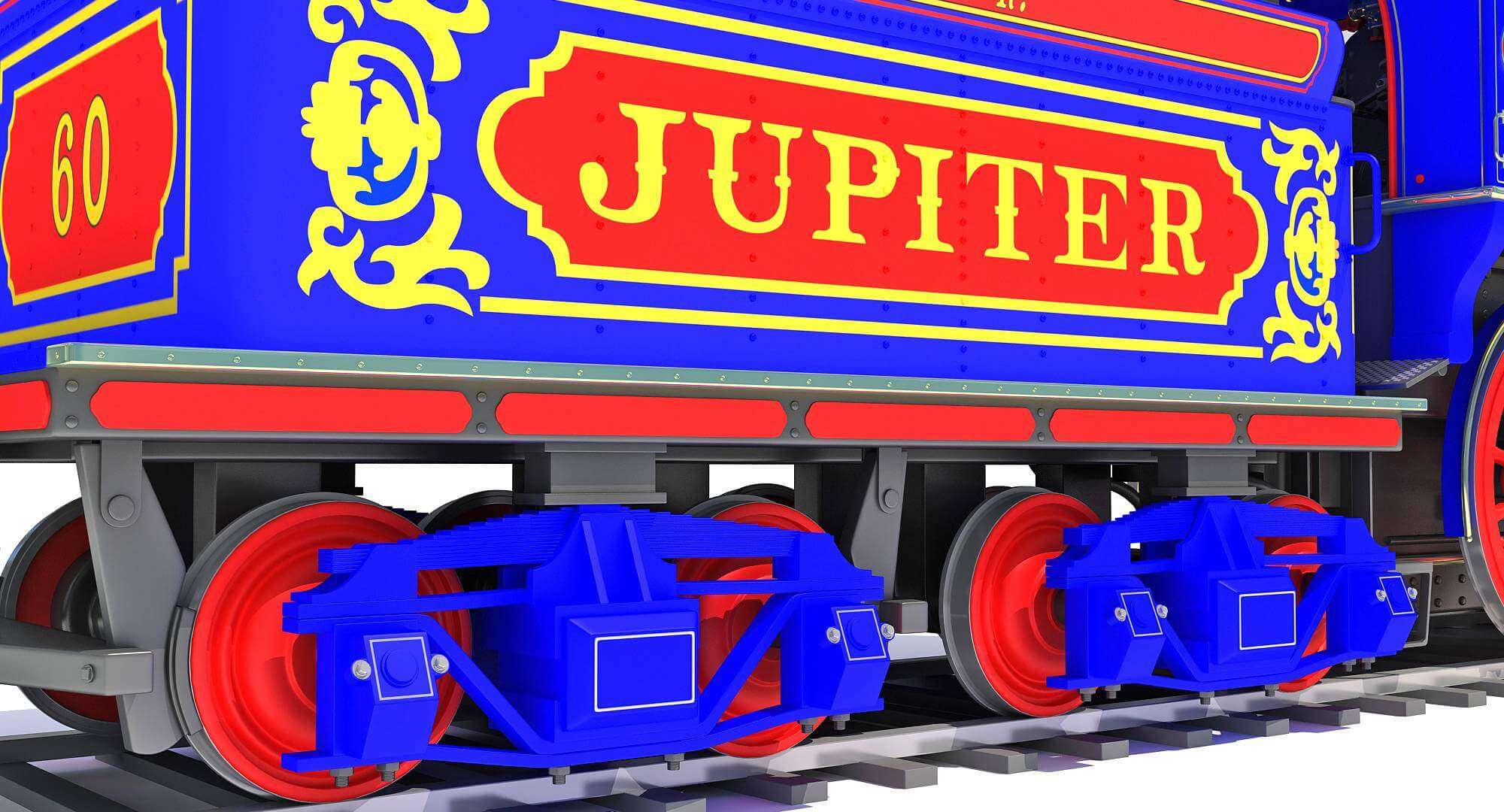 Jupiter Steam with Tender 3D Model by 3D Horse