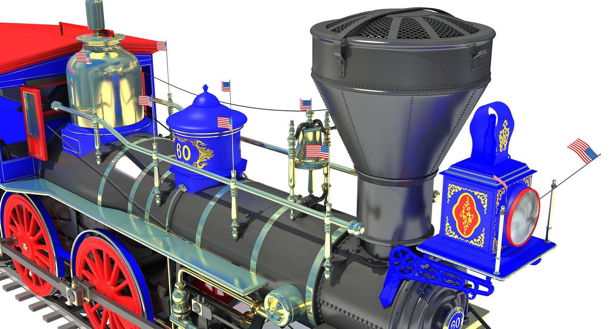 Jupiter Steam with Tender 3D Model by 3D Horse
