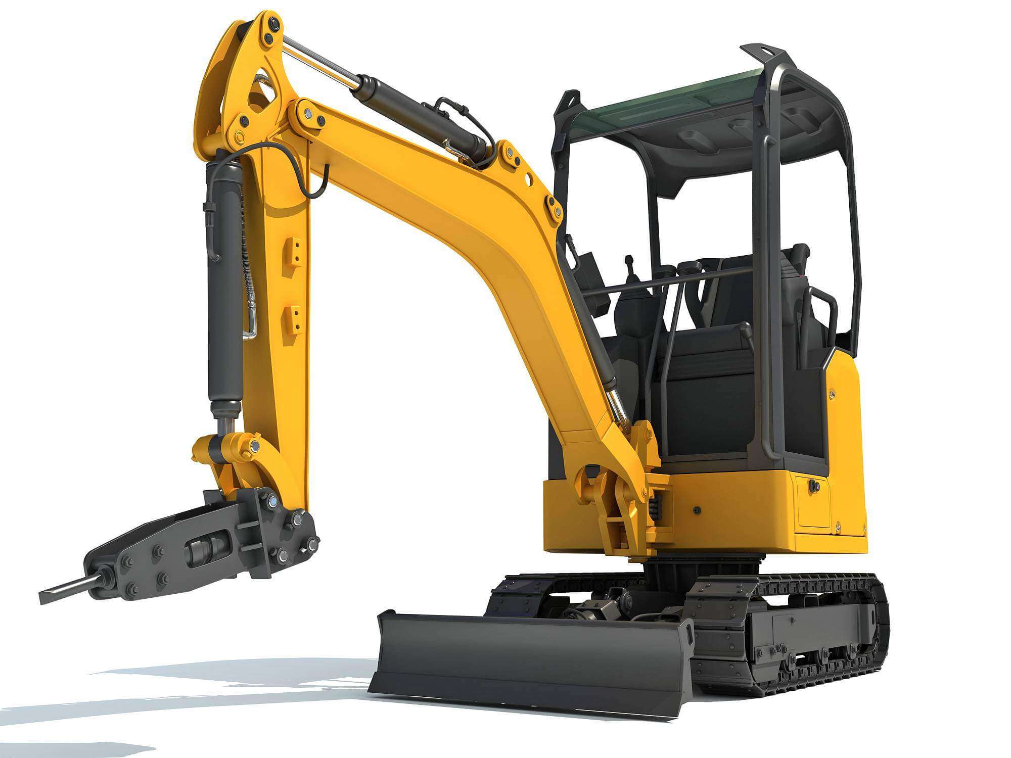 Mini Excavator Breaker Hammer - 3D 