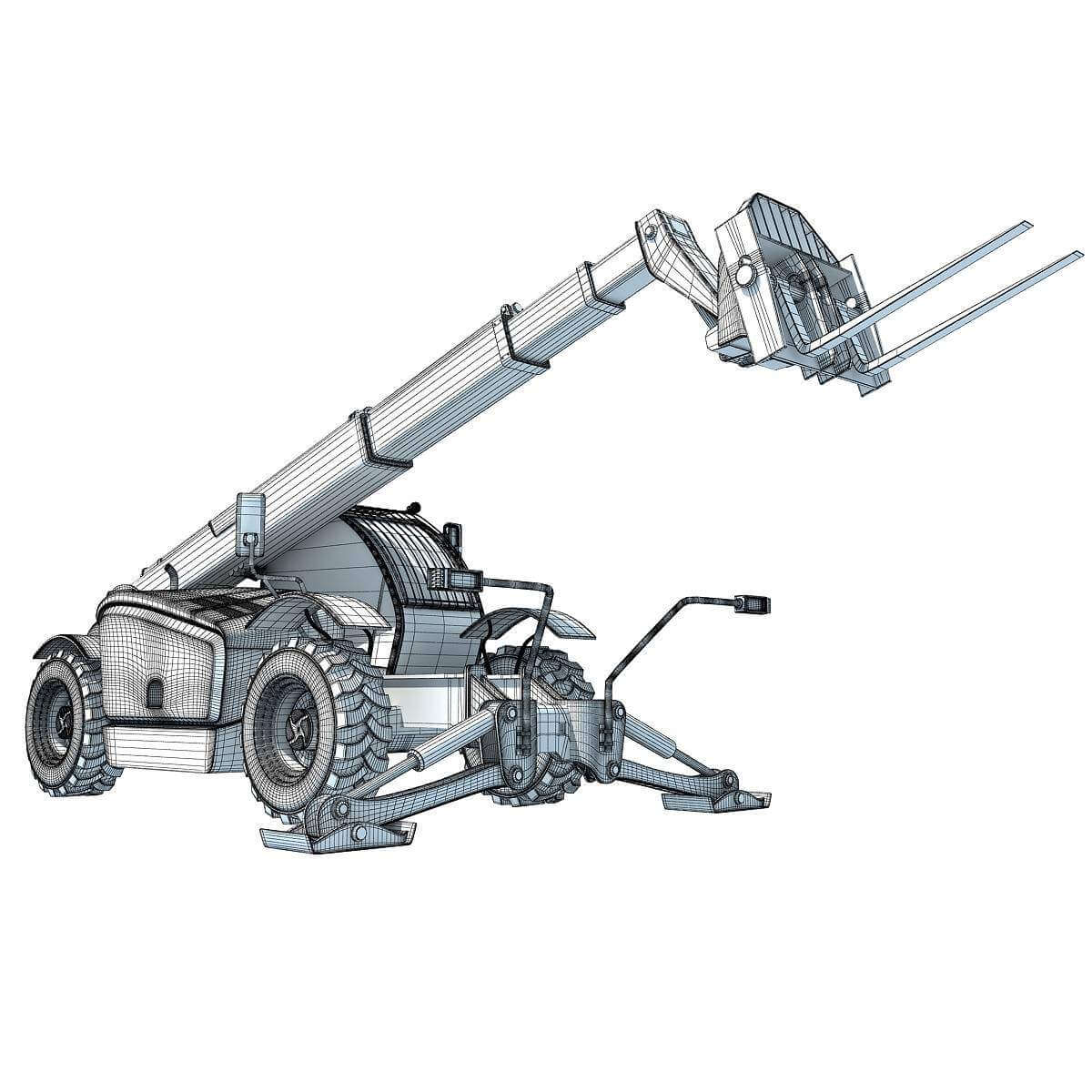 Telescopic Handler Forklift 3D Model by 3D Horse