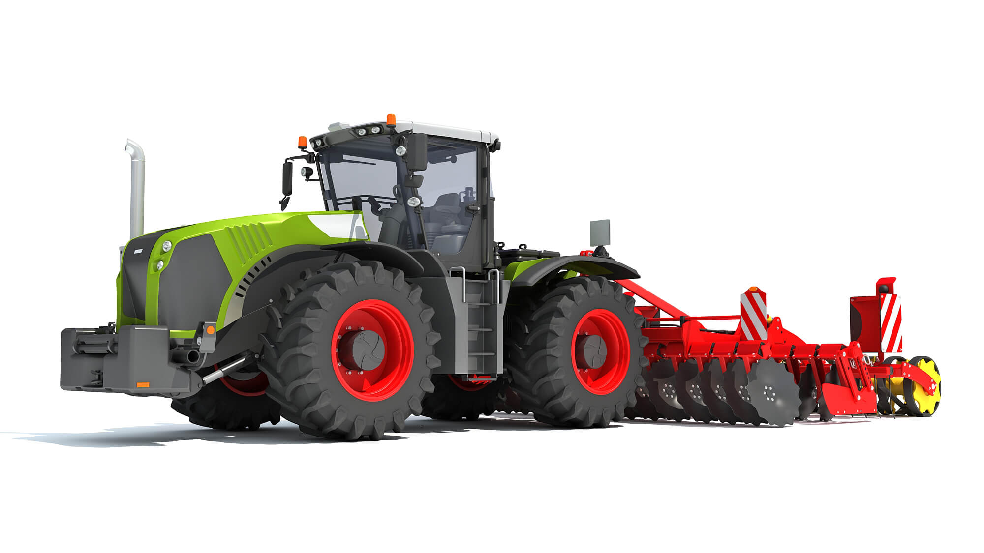 Tractor with Disc Harrow - 3D Model by 3D Horse