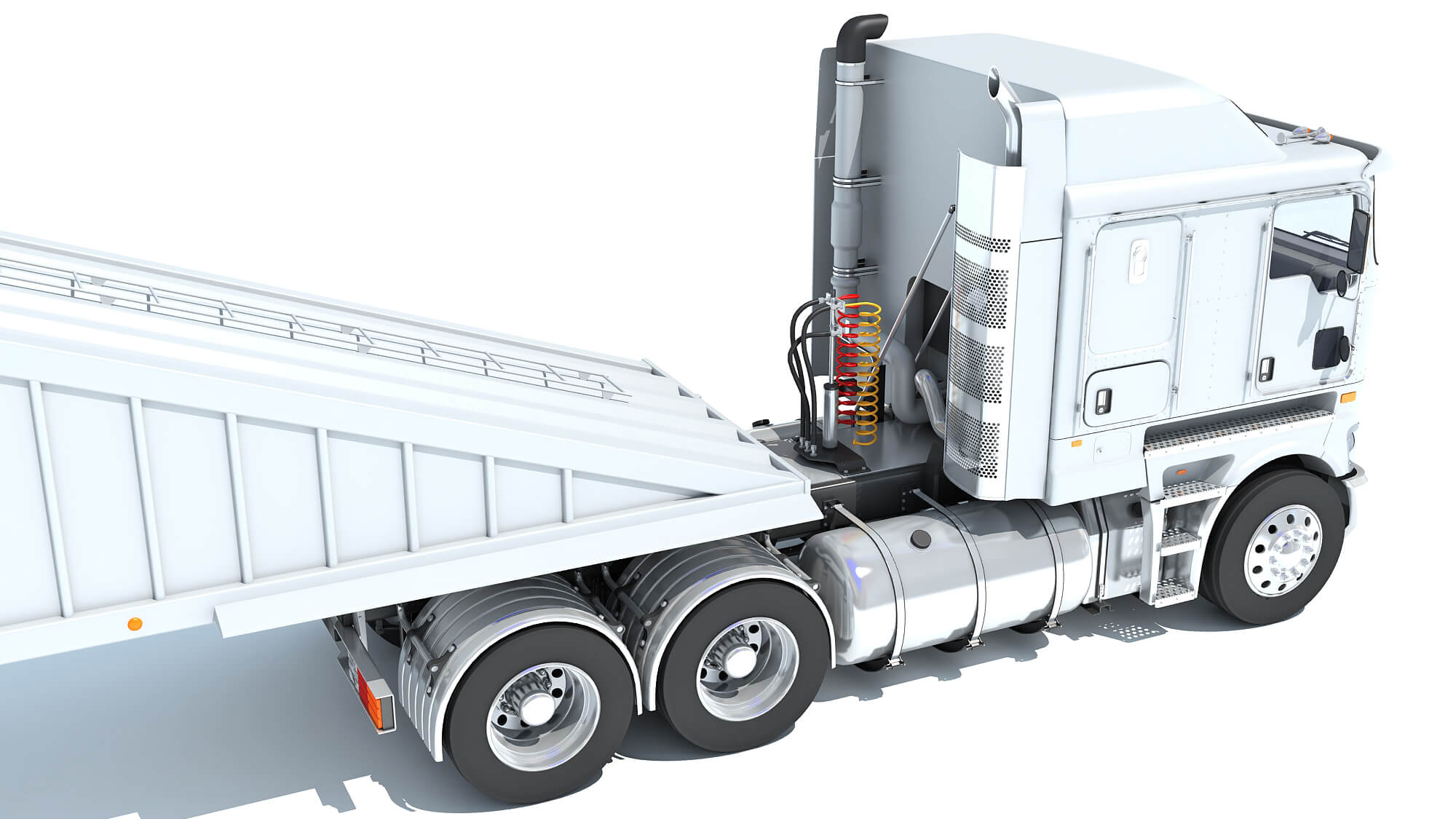 Neo Anhänger Double Bottom Dump Trailer, light grey 1955, 1:64 | Model Car World