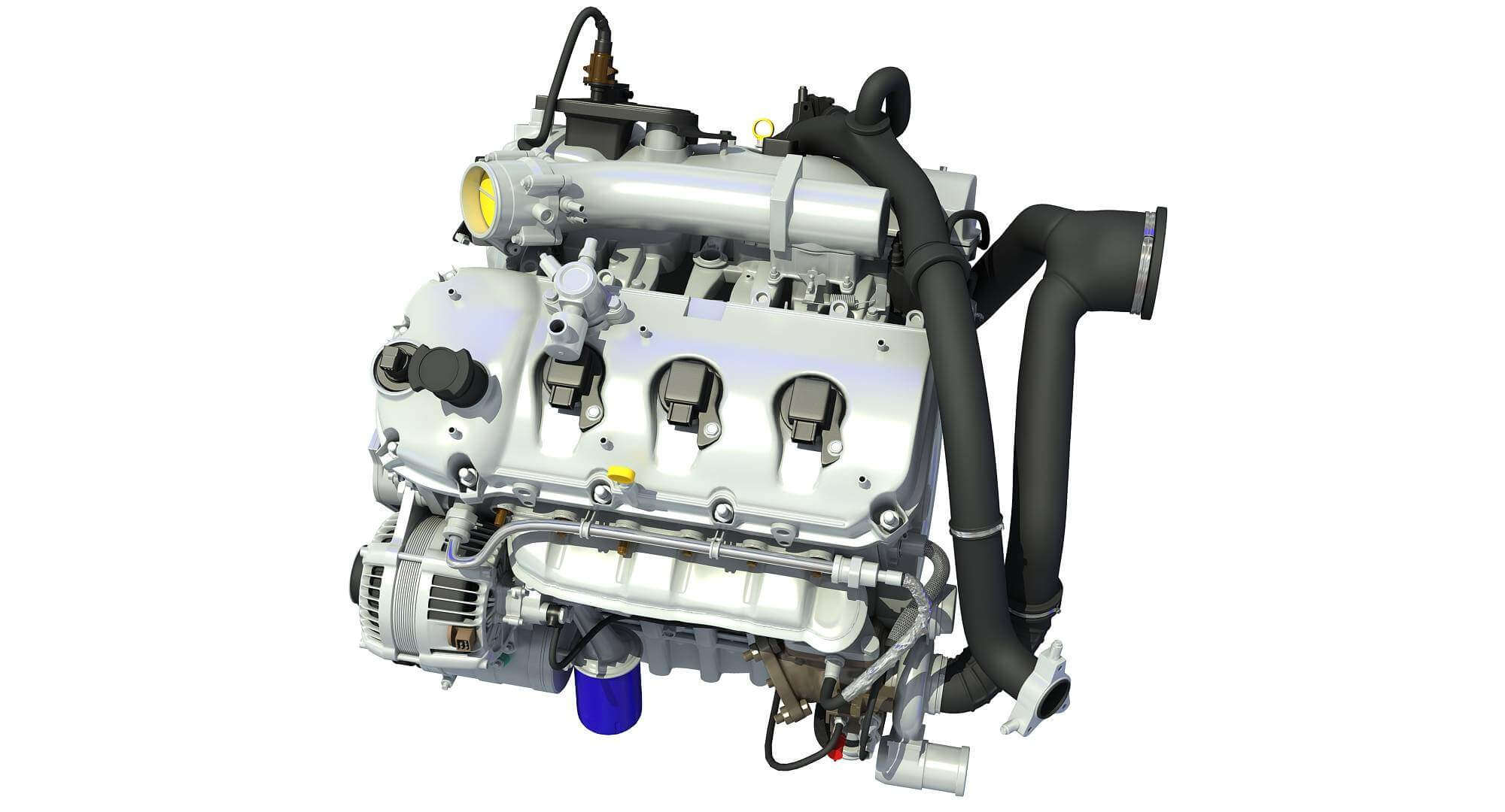 Turbocharged Direct Injection Gasoline Engine 3D Model by 3D Horse