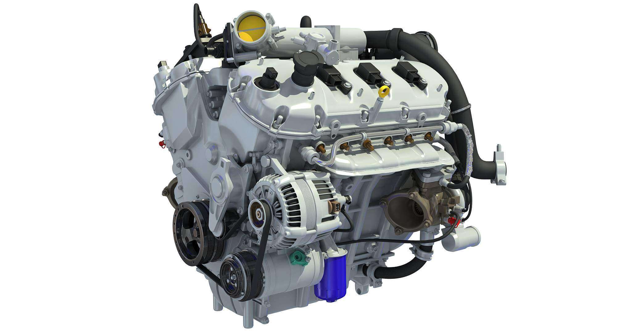 Turbocharged Direct Injection Gasoline Engine 3D Model by 3D Horse