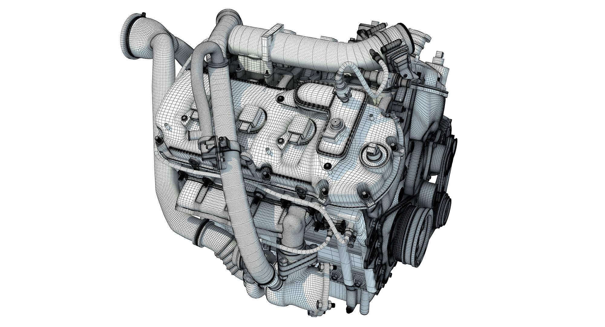 Turbocharged Direct Injection Gasoline Engine 3D Model by 3D Horse