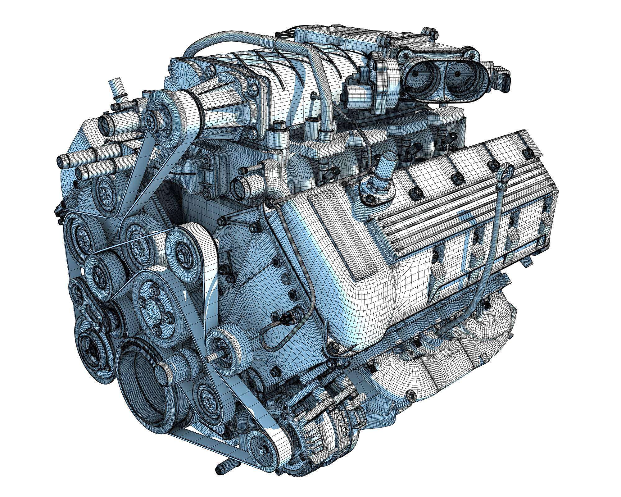 V8 Engine 3D Model by 3D Horse