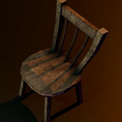 A Wooden Chair with Scuffs and Abrasions