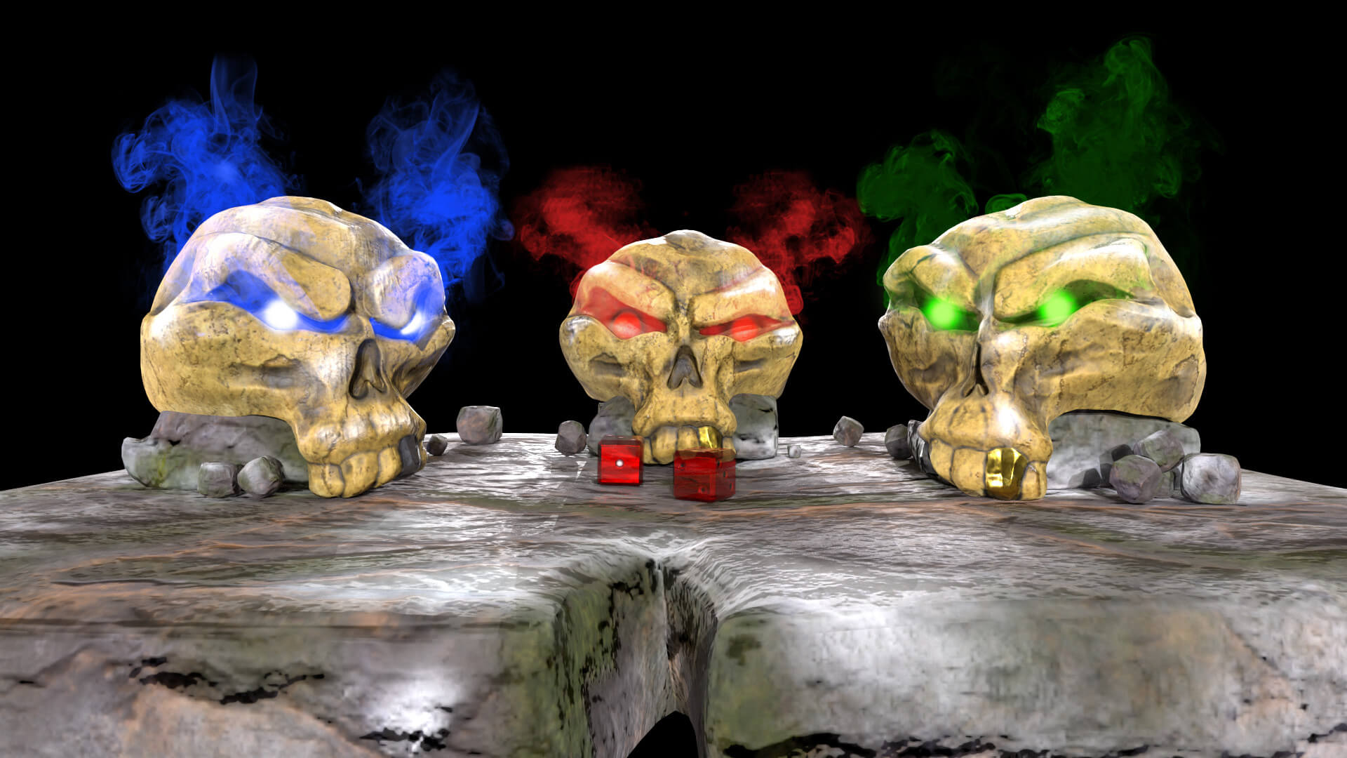 Stylized magic skulls 3D Render, Digital Art by 3D_Kod