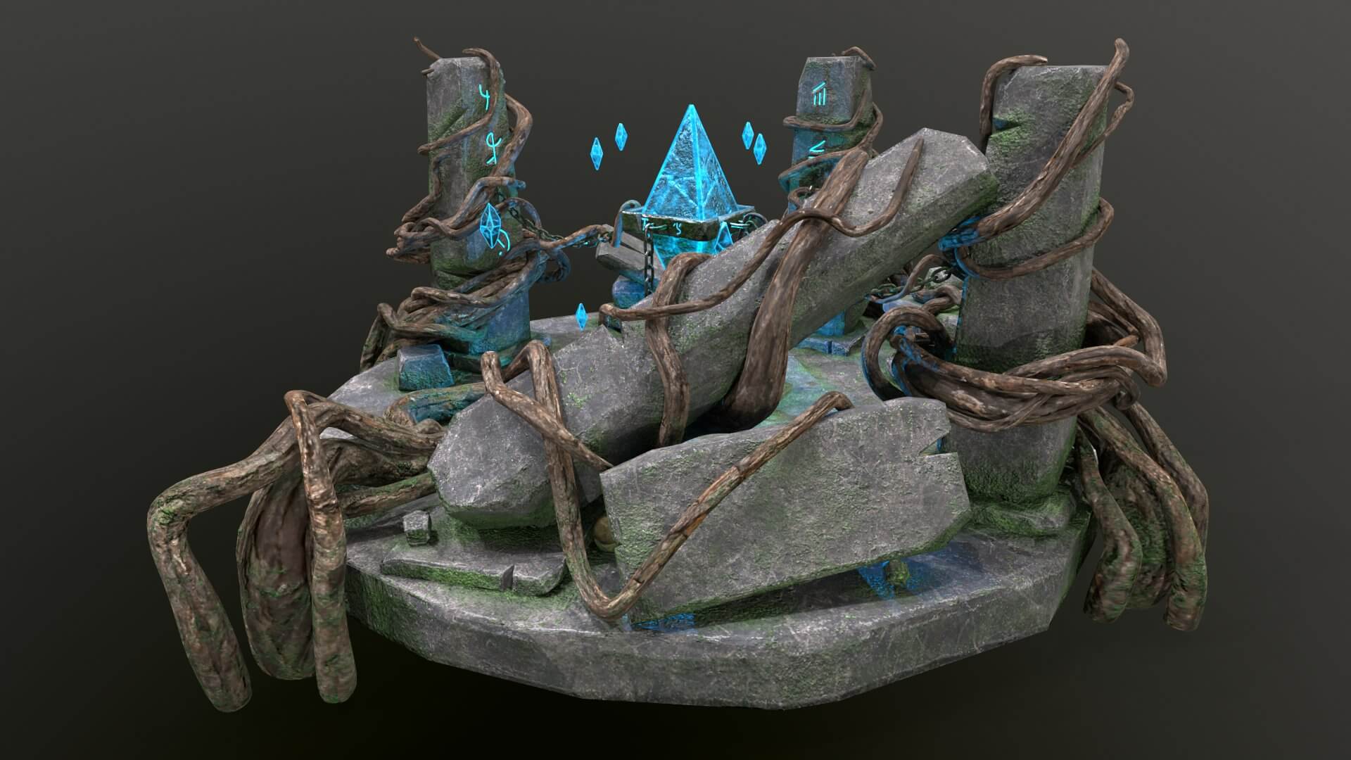 Magic Crystal Scene - 3D Model by 3D_Kod