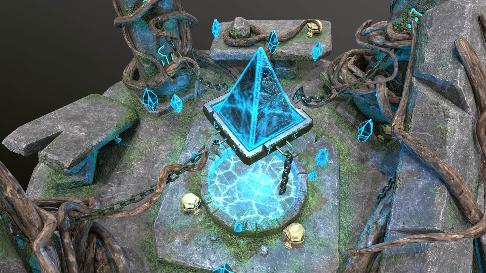 Magic Crystal Scene - 3D Model by 3D_Kod