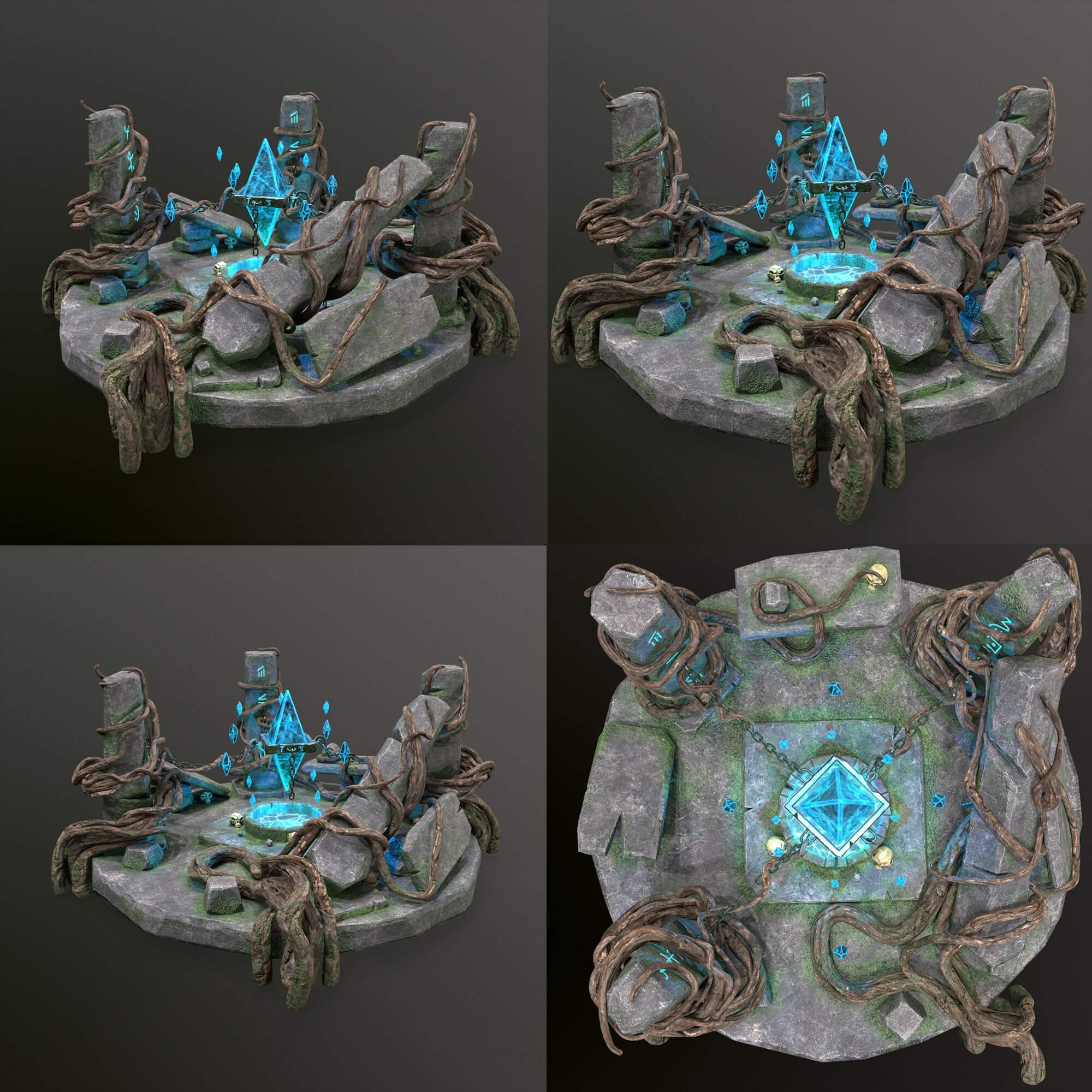Magic Crystal Scene - 3D Model by 3D_Kod