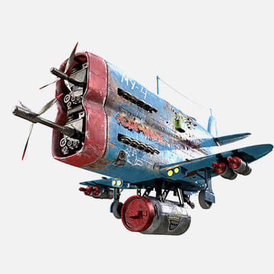 Stylized Blue Airplane