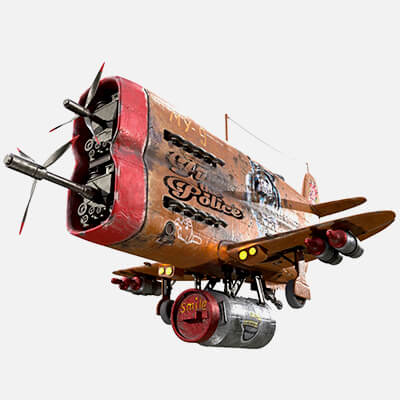 Stylized Brown Airplane