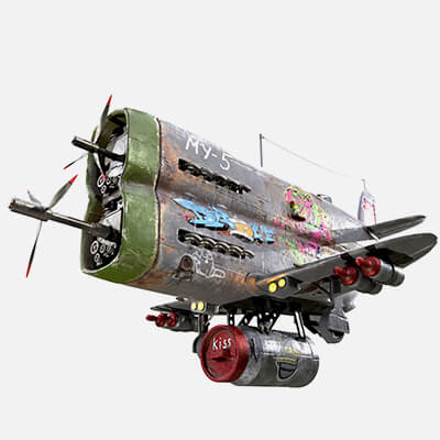 Stylized Gray Airplane