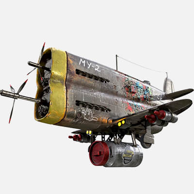 Stylized Metal Airplane