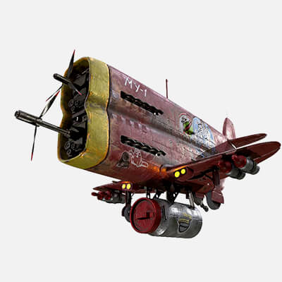 Stylized Red Airplane