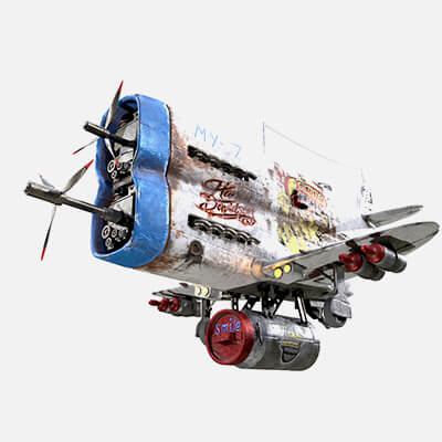 Stylized White Airplane