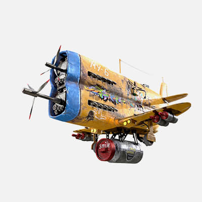 Stylized Yellow Airplane
