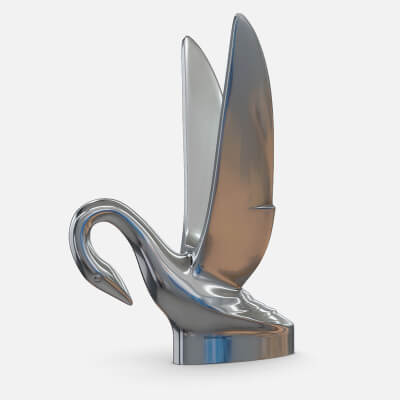 Swan Hood Ornament - 3D Model by 3d_logoman