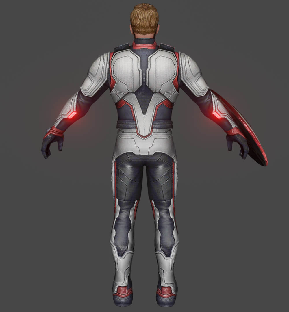 Captain America AE Team Suit Low Poly - 3D Model by 3d_Services
