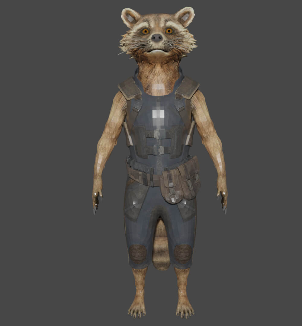 Rocket Raccoon 3D Model by 3d_Services