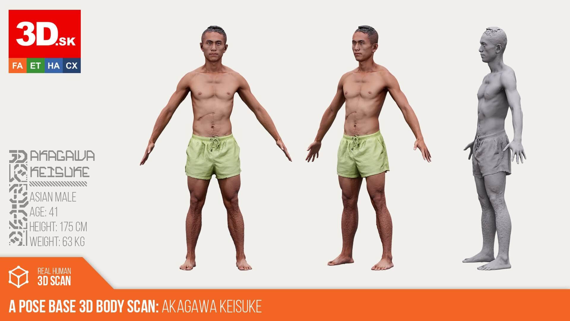 A Pose Base 3D Body Scan Akagawa Keisuke by 3dsk