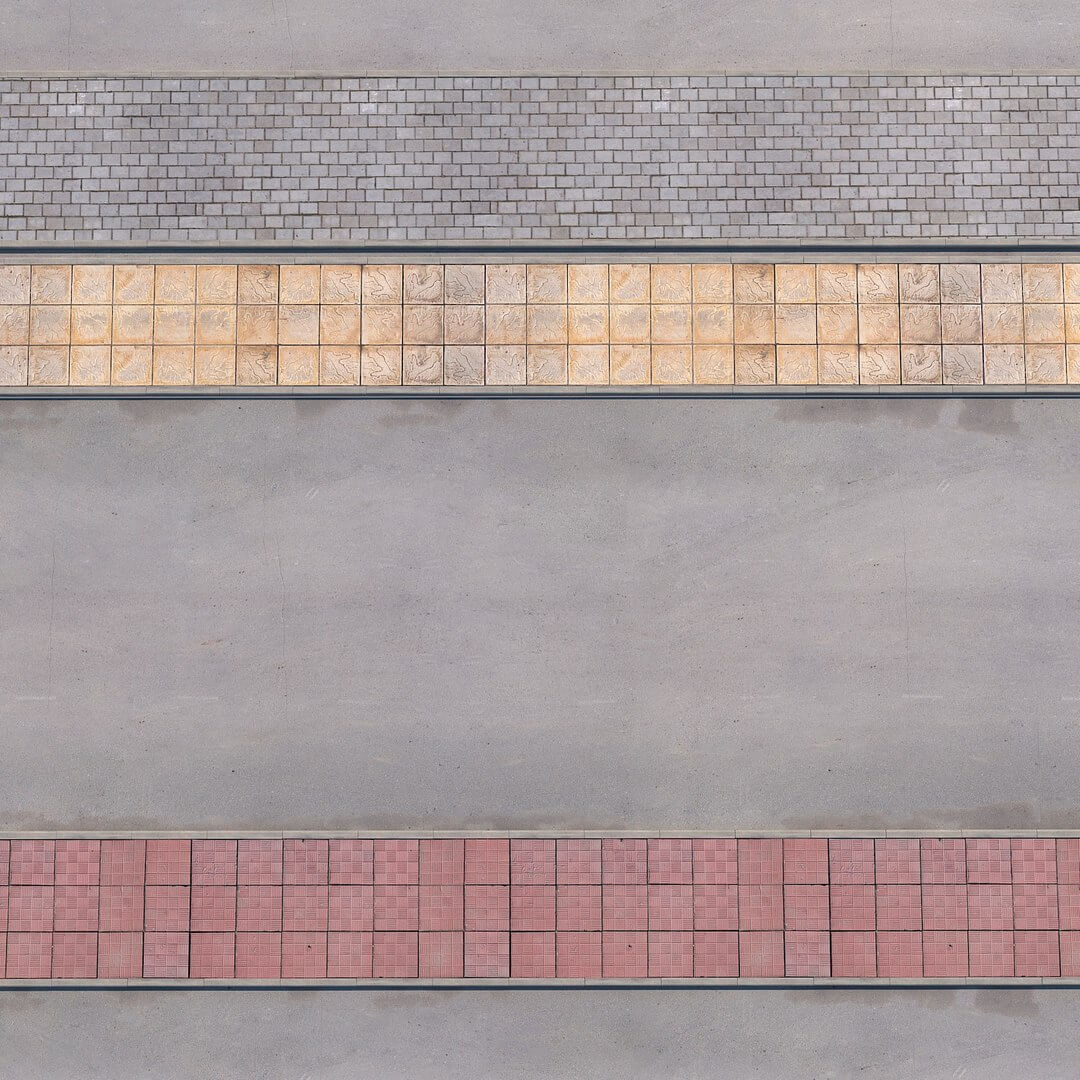 3 Variants of Pavement With Road - 3D Model by 3d skay blue