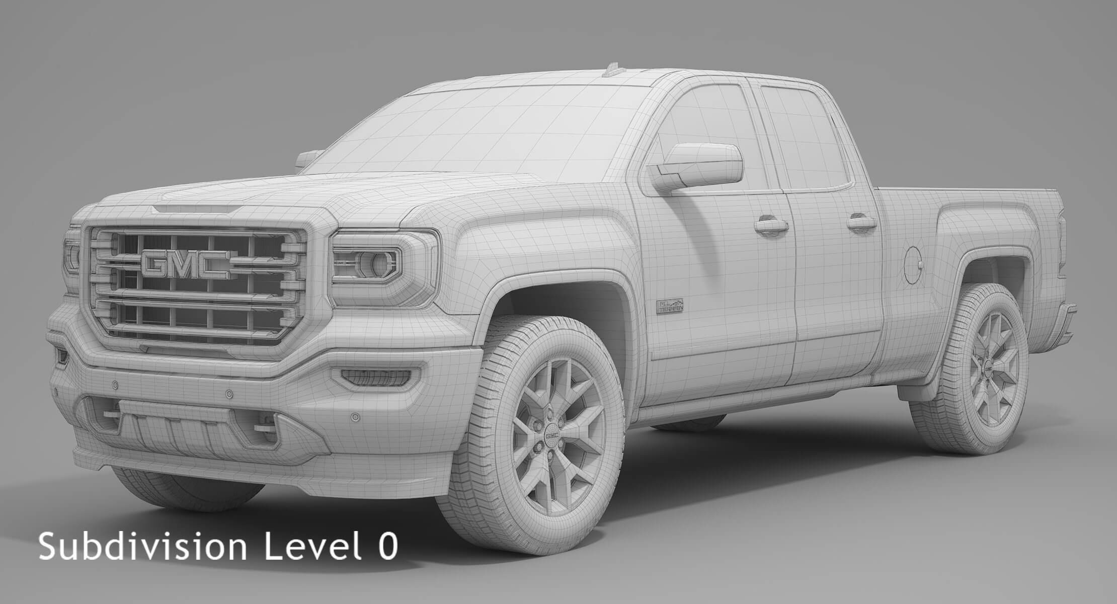 2017 GMC Sierra 1500 Double Cab All Terrain 3D Model by 3dacuvision
