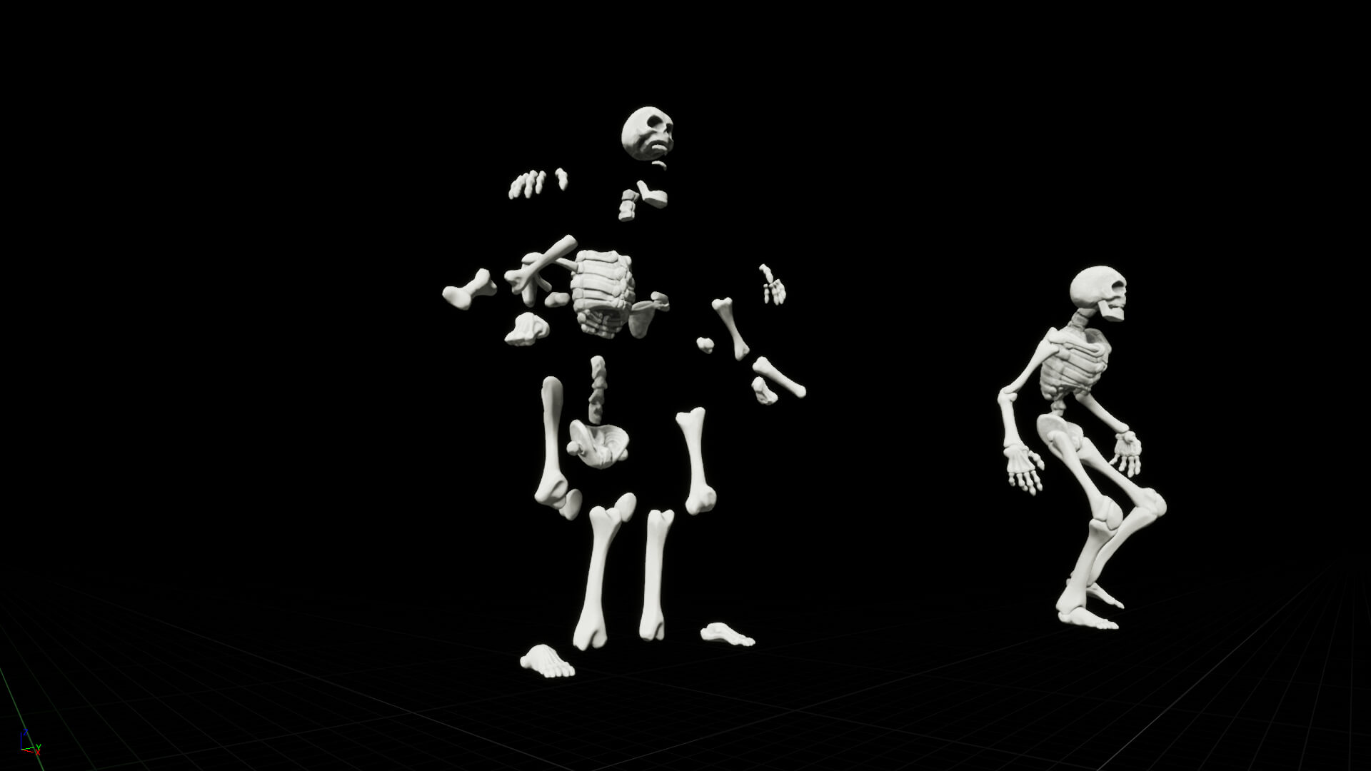Skeleton That's Racing Skeleton Race - 3D Model by 3dBeAst