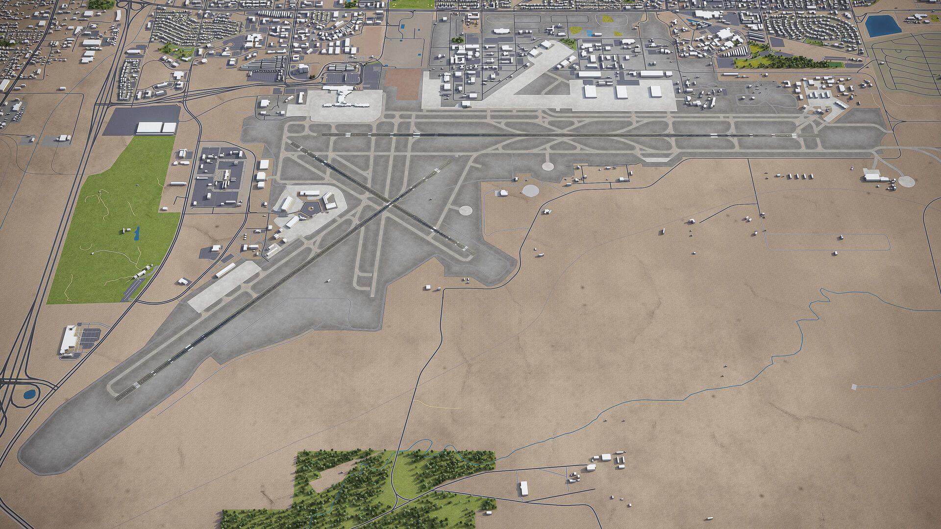 Albuquerque International Sunport ABQ 3D Model by 3dcitymodels