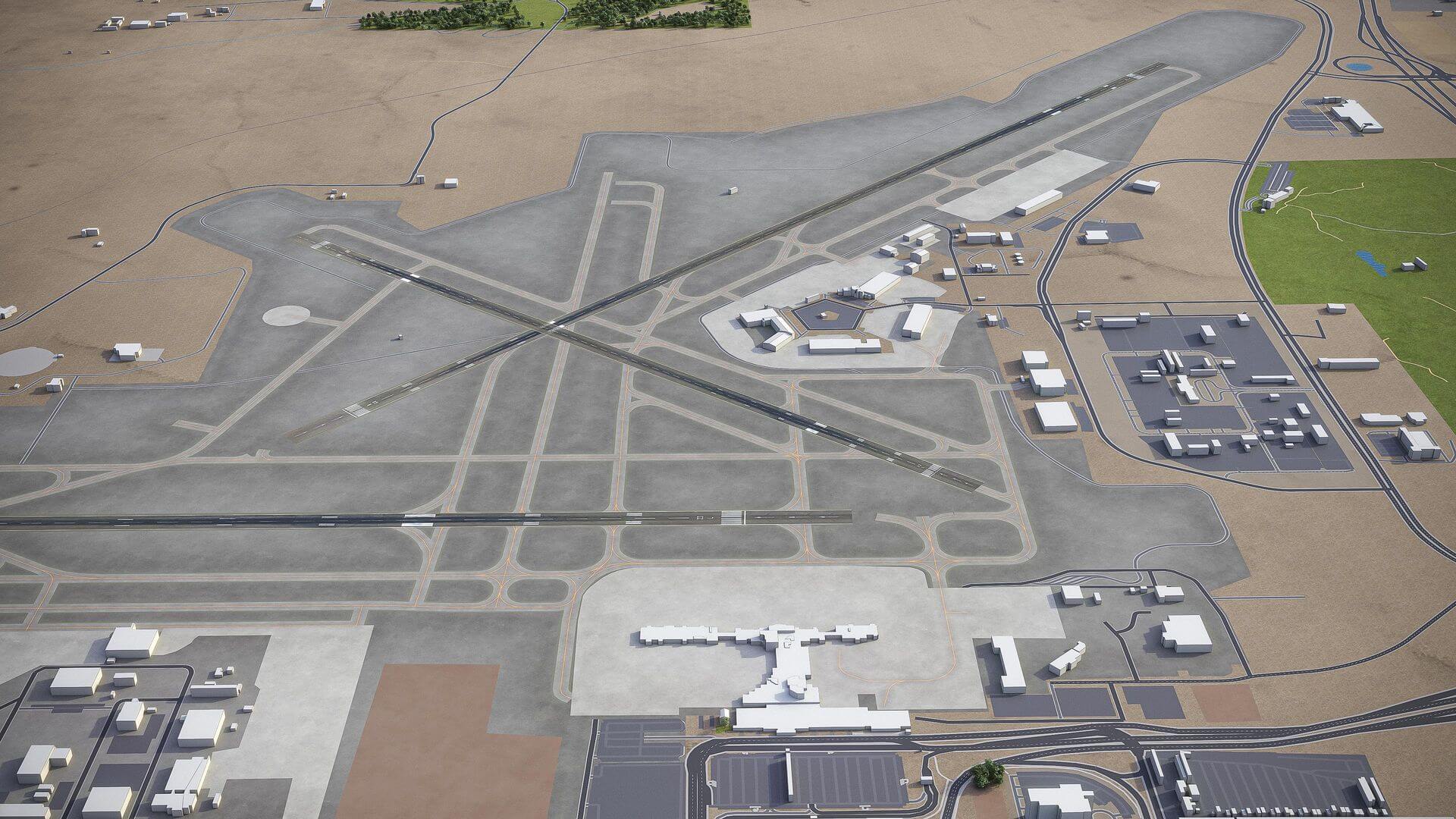 Albuquerque International Sunport ABQ 3D Model by 3dcitymodels