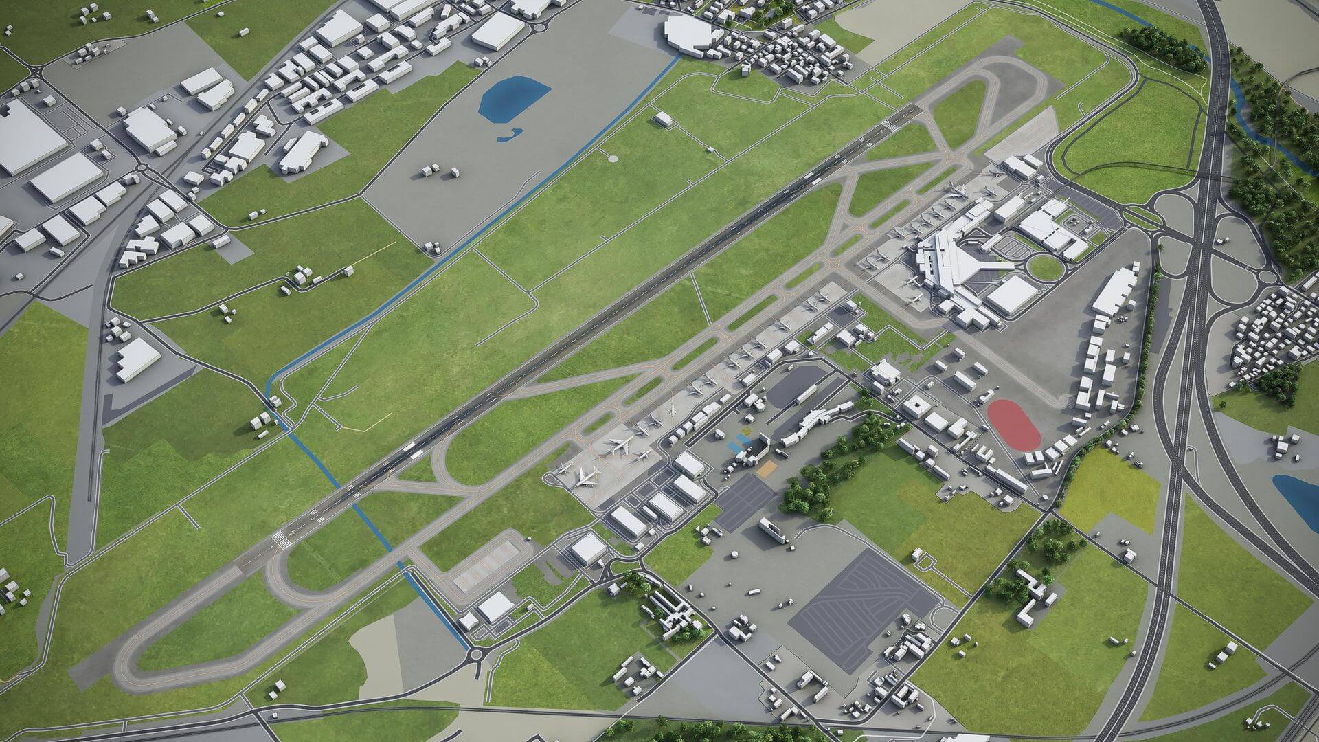 Bologna Guglielmo Marconi Airport BLQ 3D Model by 3dcitymodels