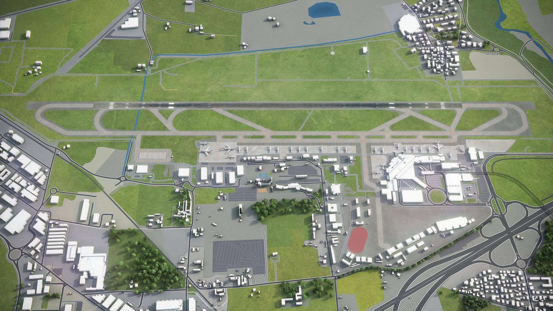 Bologna Guglielmo Marconi Airport BLQ 3D Model by 3dcitymodels