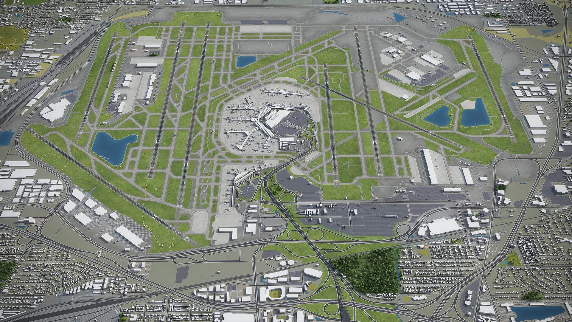 Chicago O Hare International Airport ORD 3D Model By 3dcitymodels Chicago O Hare International Airport ORD 3D Model By 3dcitymodels