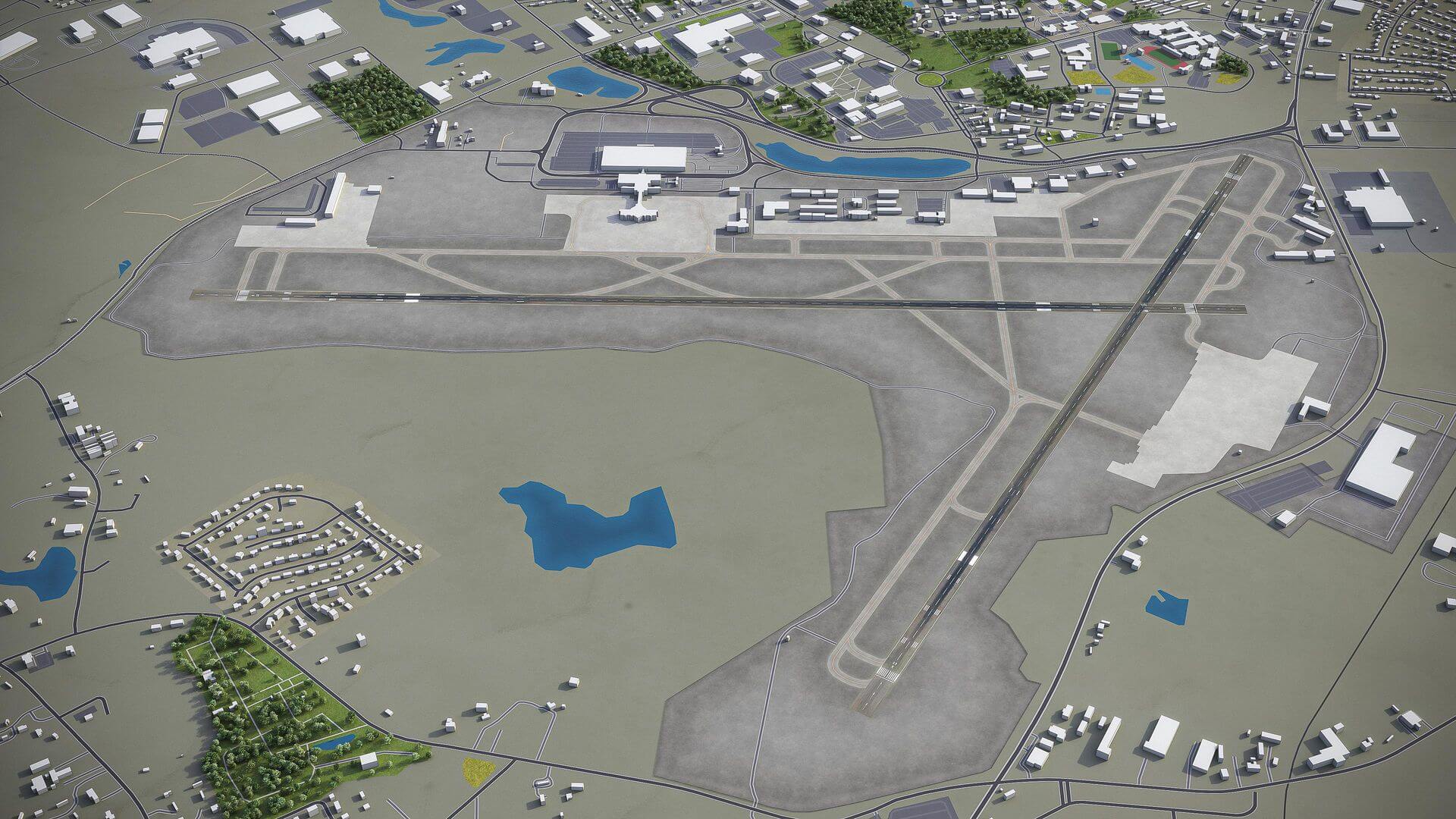 Columbia Metropolitan Airport - CAE 3D Model by 3dcitymodels